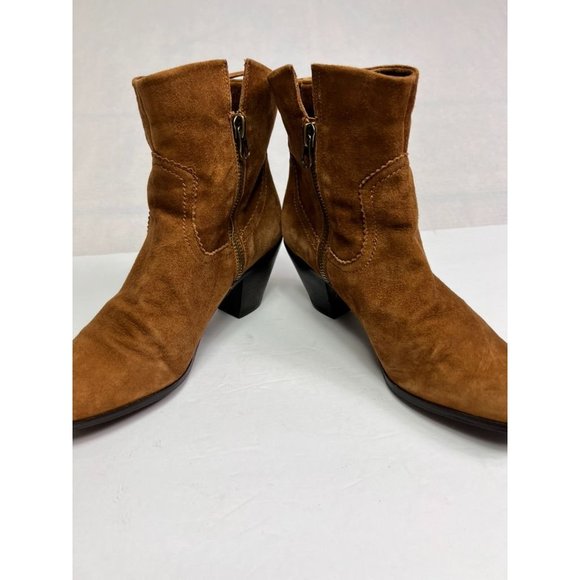 SAM EDELMAN 'Louie' Fringed Western Ankle Boots, Brown Suede 12M - Picture 5 of 12
